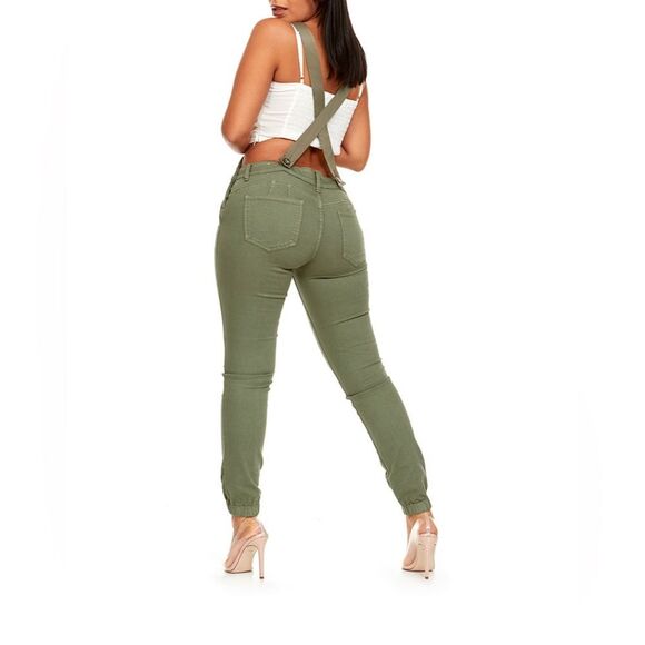 Cover Girl Women's Green Skinny Slim Fit Overall Jeans Size 13/14 New with Tags - Picture 2 of 12